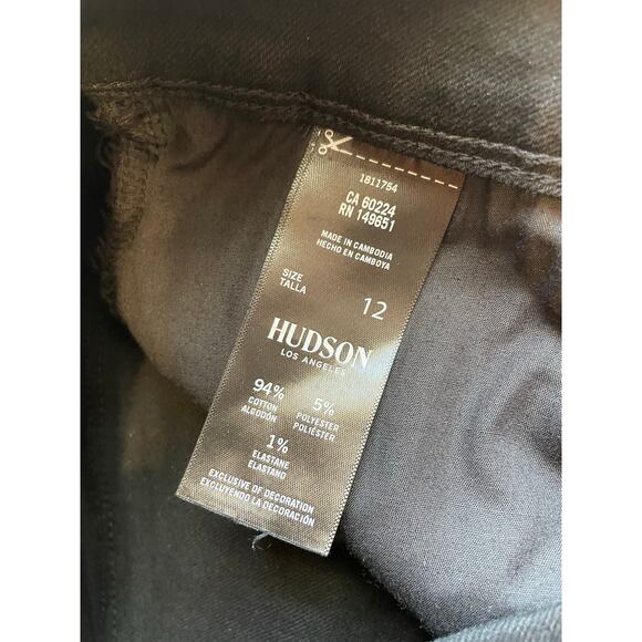 Hudson Jeans Premium Denim True Black Mid Rise Straight Leg Jeans Size 12 - Picture 9 of 10